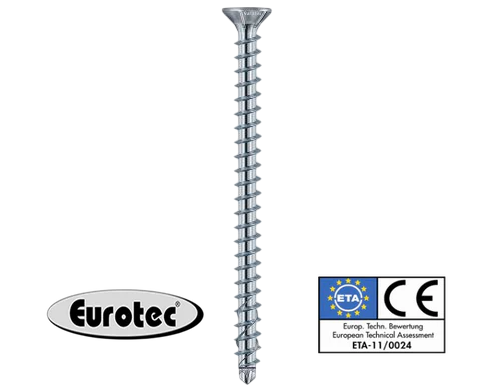 6,5 mm Vollgewindeschraube Senkkopf, blau verzinkt TX30