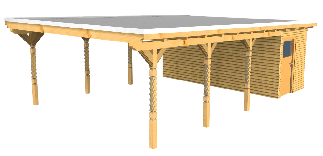 Doppelcarport mit Schuppen